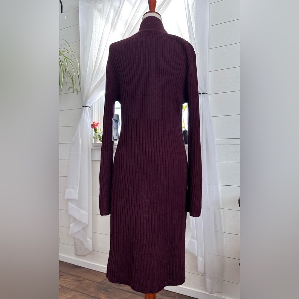 NWT! RD Candise Button Cuff Duster Cardigan Burgundy Size: Small - Picture 2 of 7